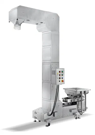 Sistema di trasporto elevatore a tazze con cinghia a catena Z in acciaio inossidabile di alta qualità per alimentazione automatica per alimenti in granuli